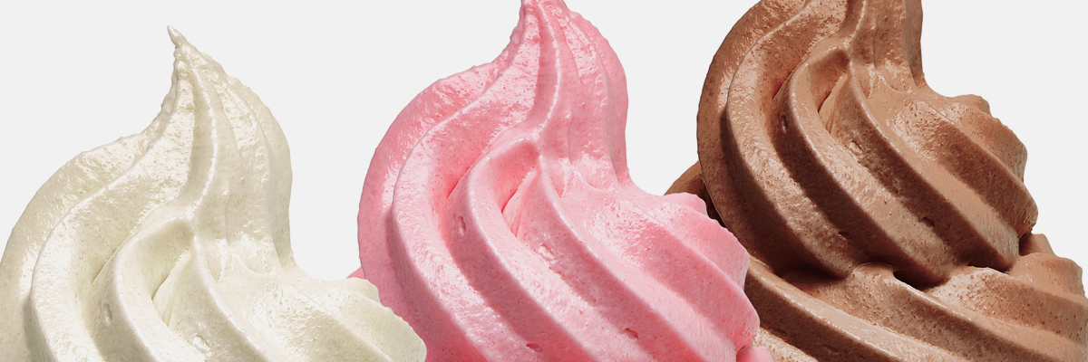 Close-up of white, pink, and brown soft ice cream - Co-Development - AAK